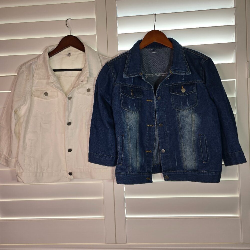 2 Denim Jackets with 3/4 Sleeve